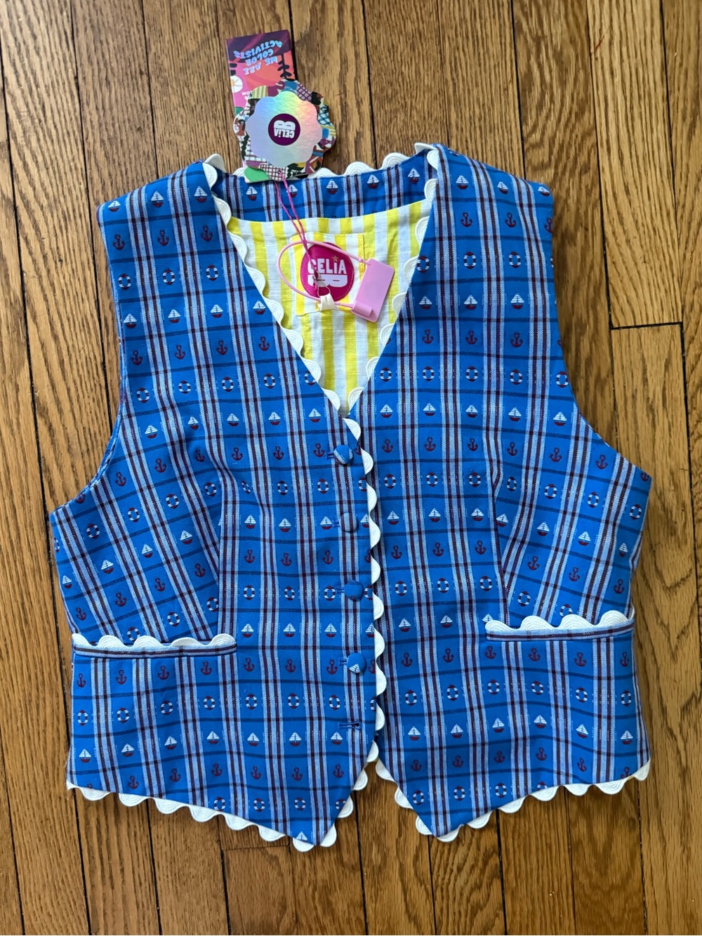 CeliaB Nautical Alicia Vest - Size Large - NWT